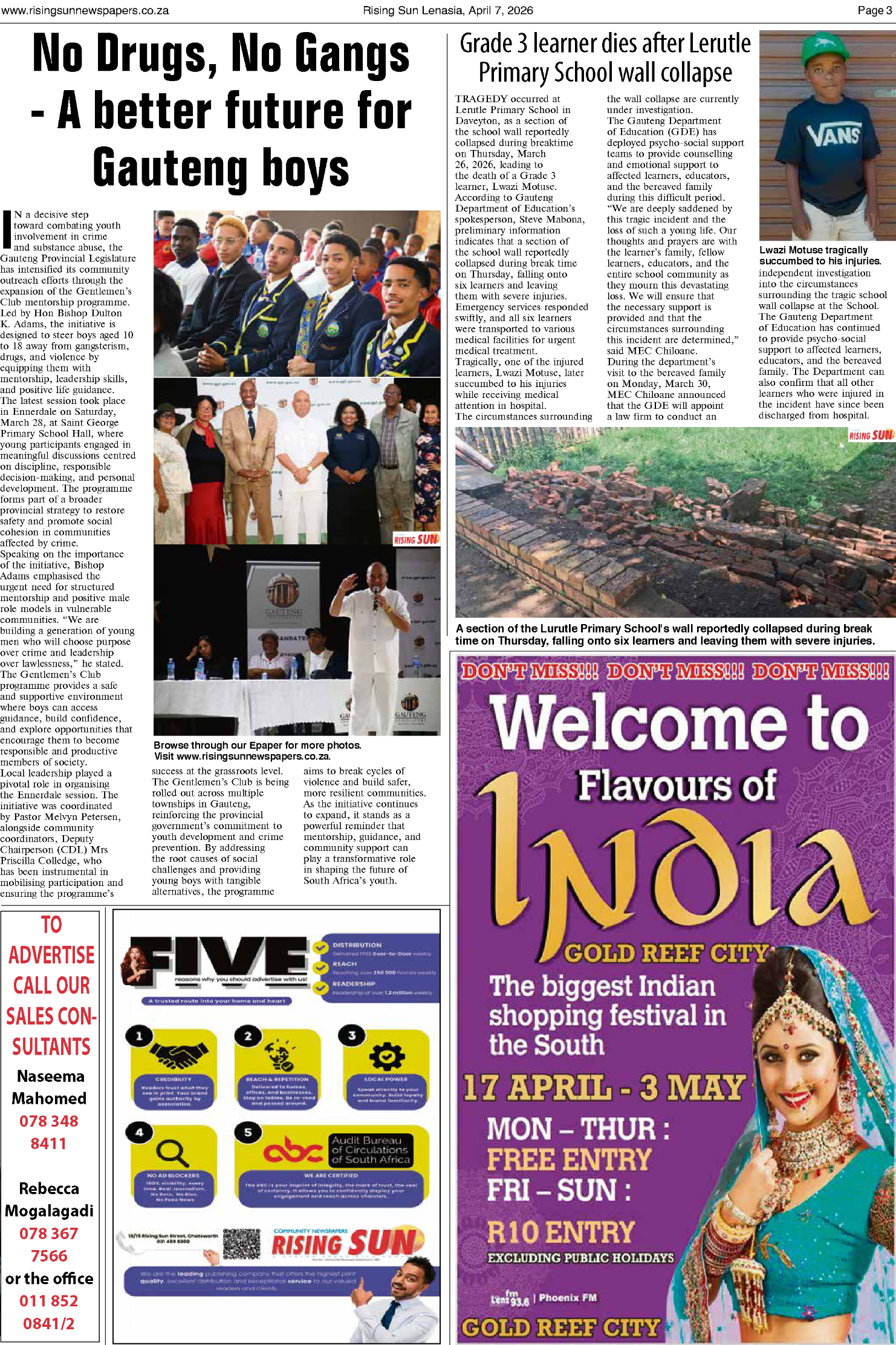 Rising Sun Lenasia E-Paper, April 7, 2026 page 7