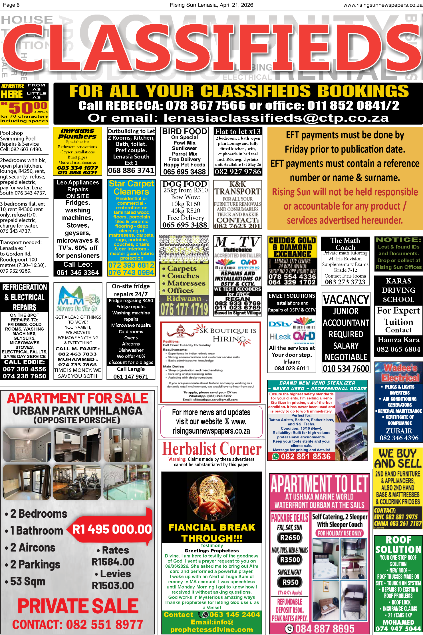 Rising Sun Lenasia E-Paper, April 21, 2026 page 6
