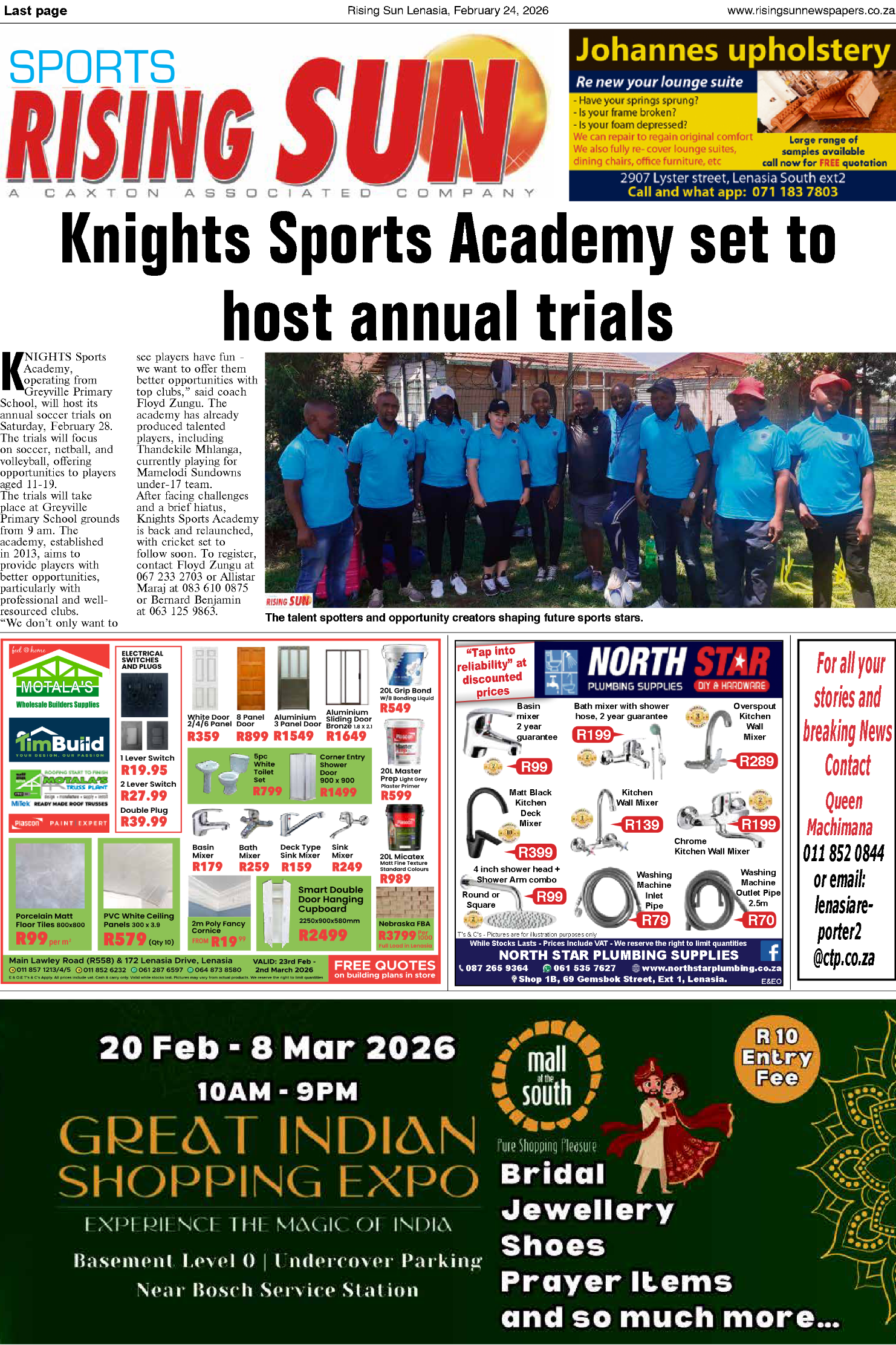 Rising Sun Lenasia E-Paper, February 24, 2026 page 18