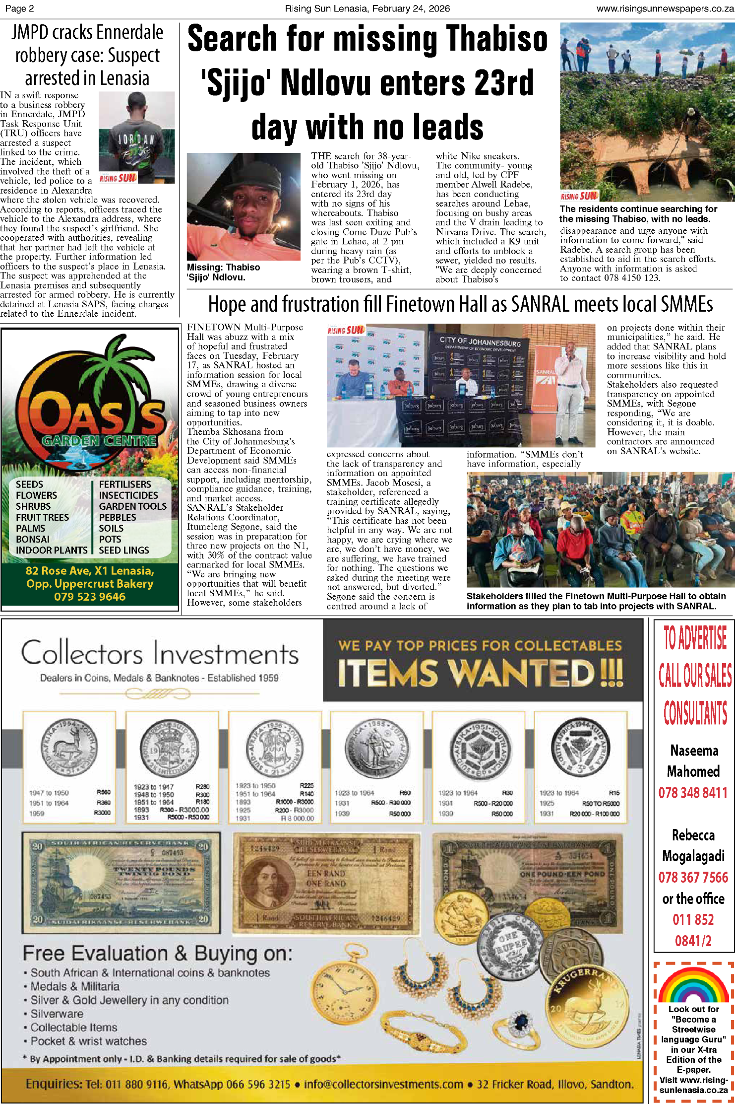 Rising Sun Lenasia E-Paper, February 24, 2026 page 2
