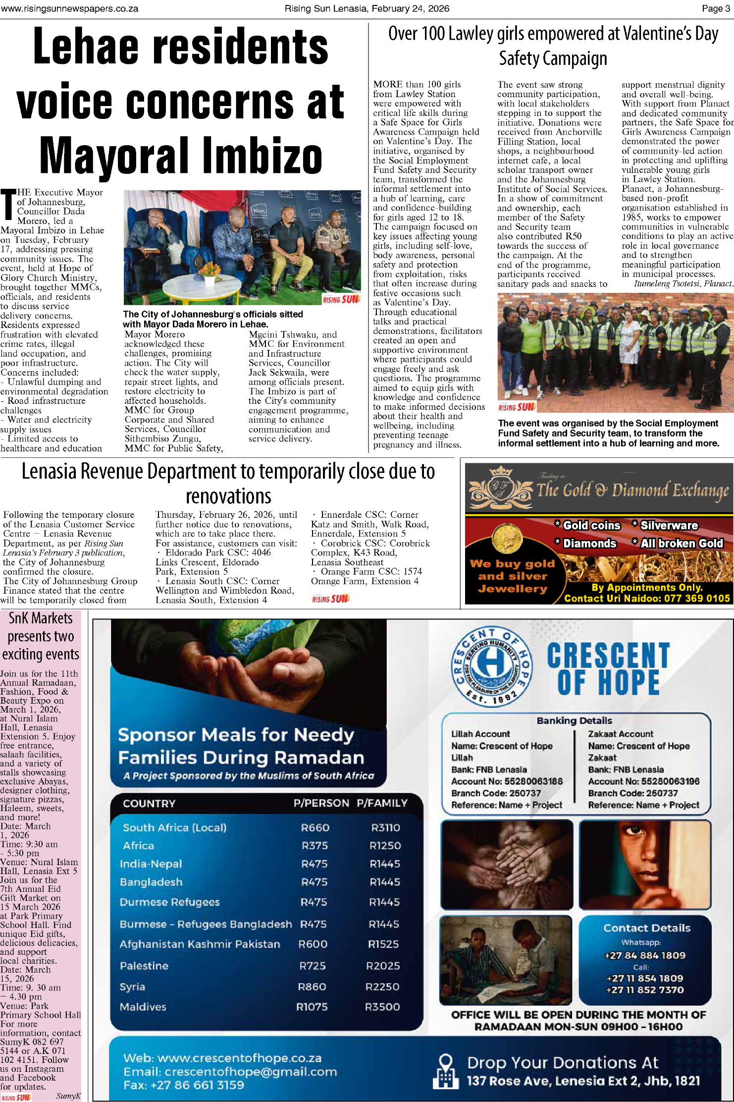 Rising Sun Lenasia E-Paper, February 24, 2026 page 3