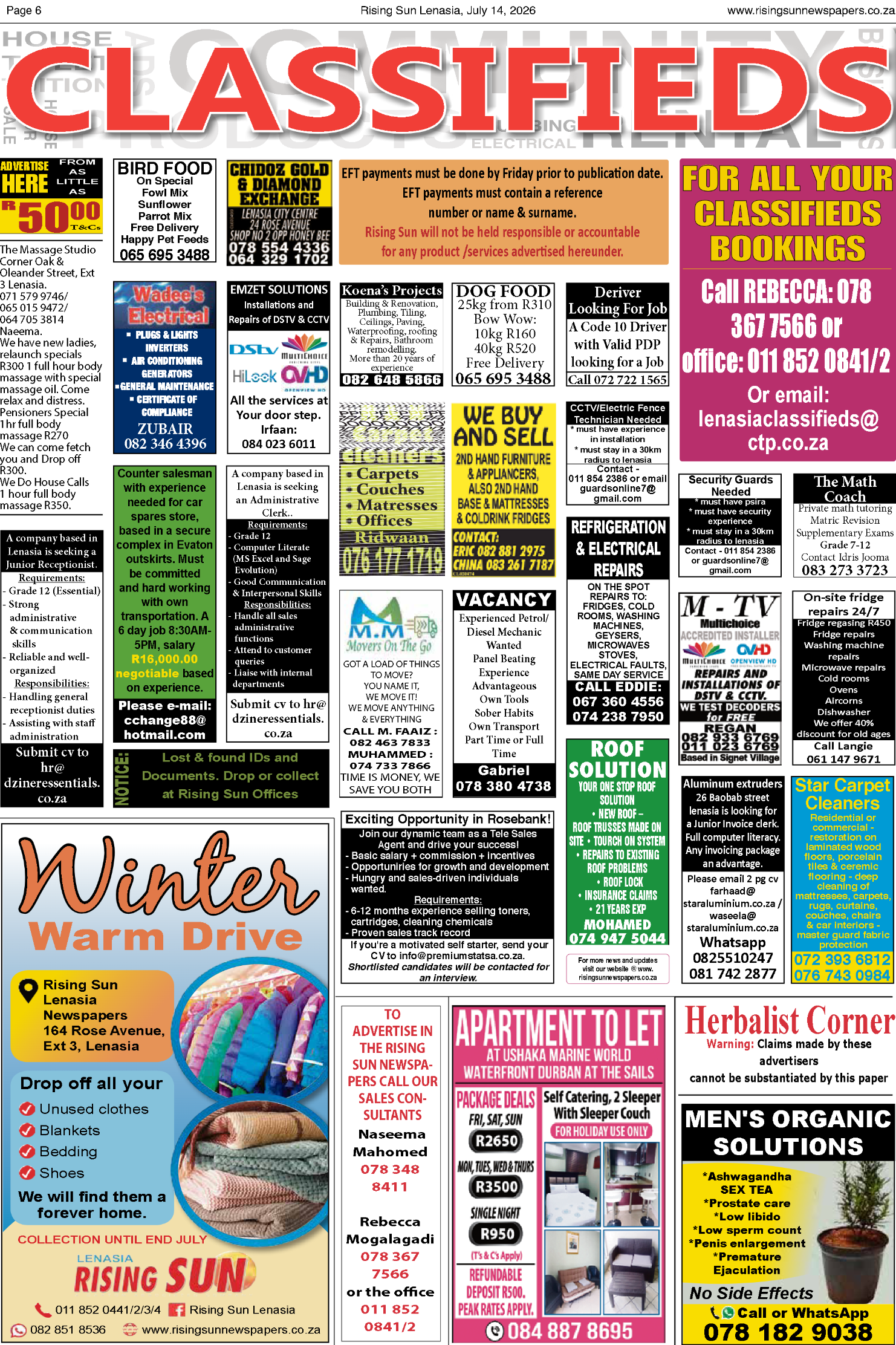 Rising Sun Lenasia E-Paper, July 14, 2026 page 6