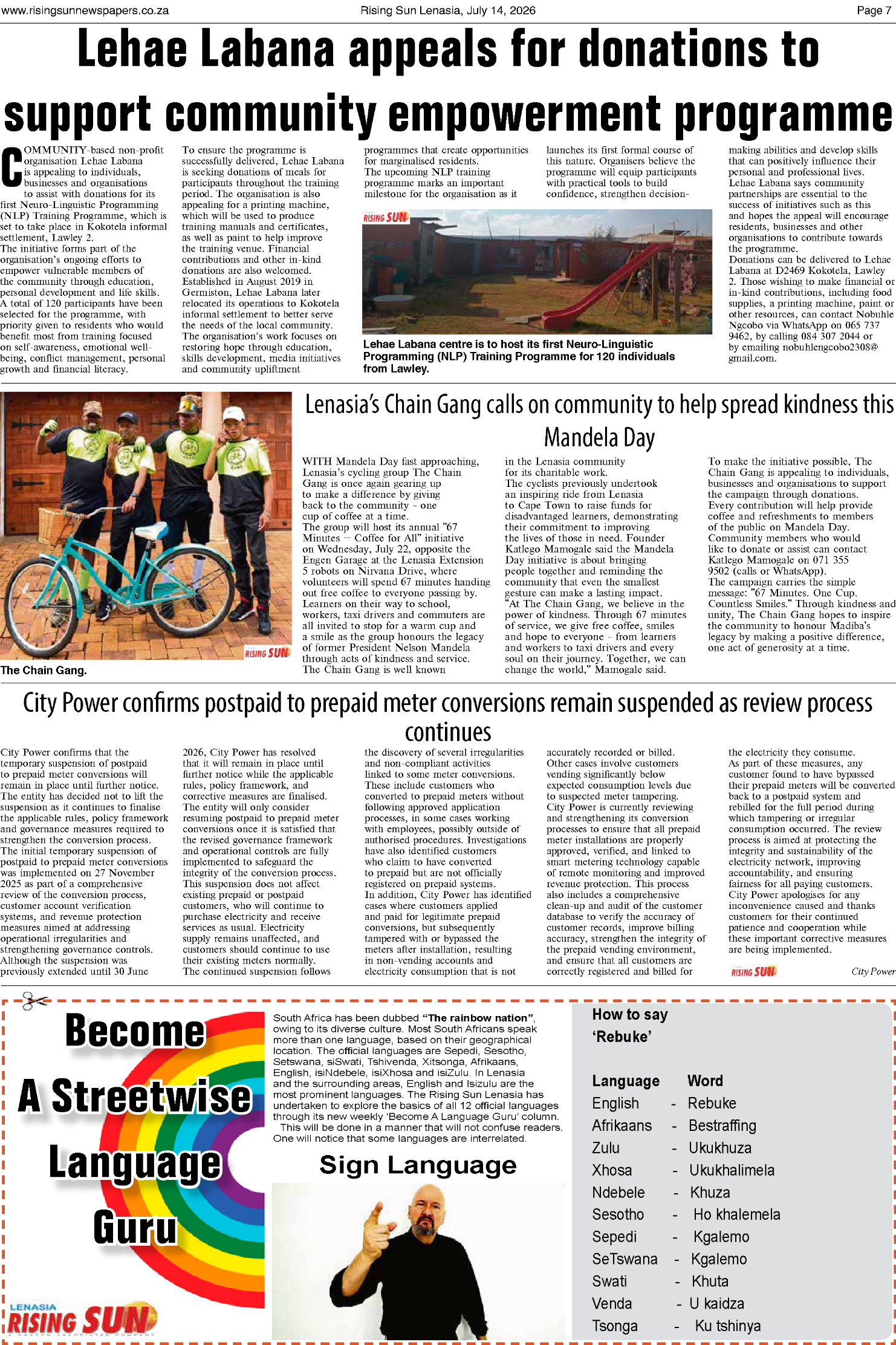 Rising Sun Lenasia E-Paper, July 14, 2026 page 7