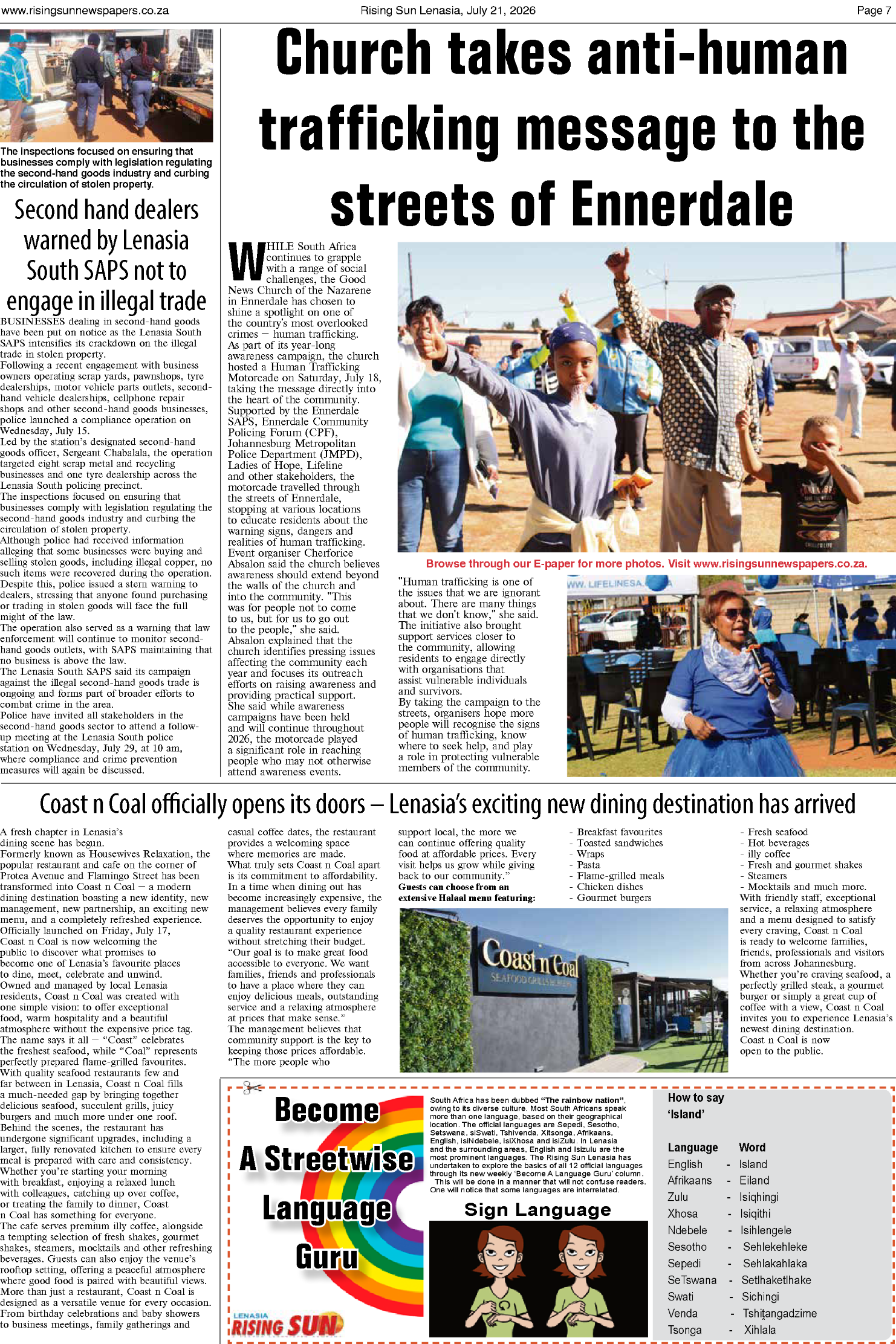 Rising Sun Lenasia E-Paper, July 21, 2026 page 11