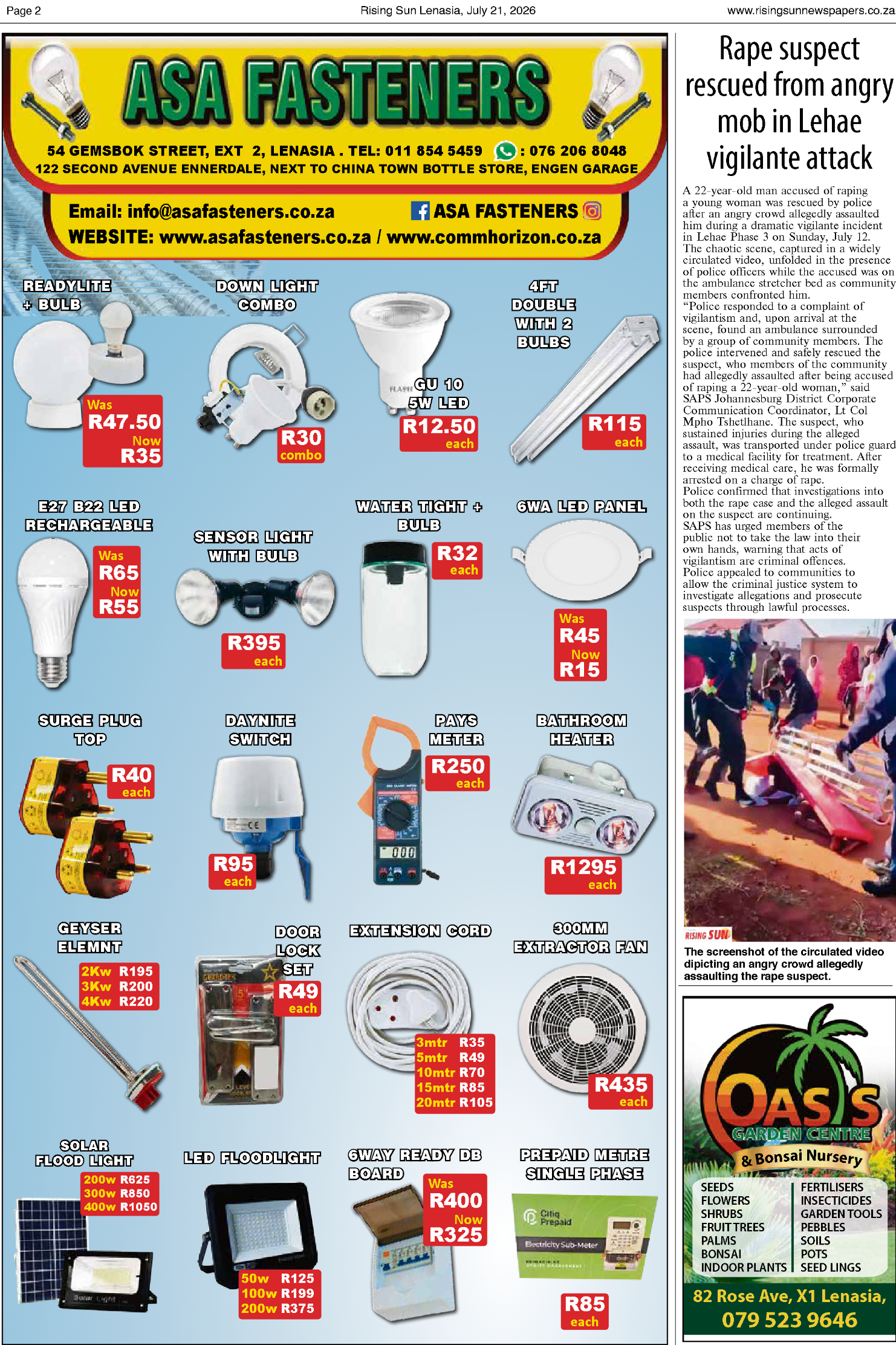 Rising Sun Lenasia E-Paper, July 21, 2026 page 6