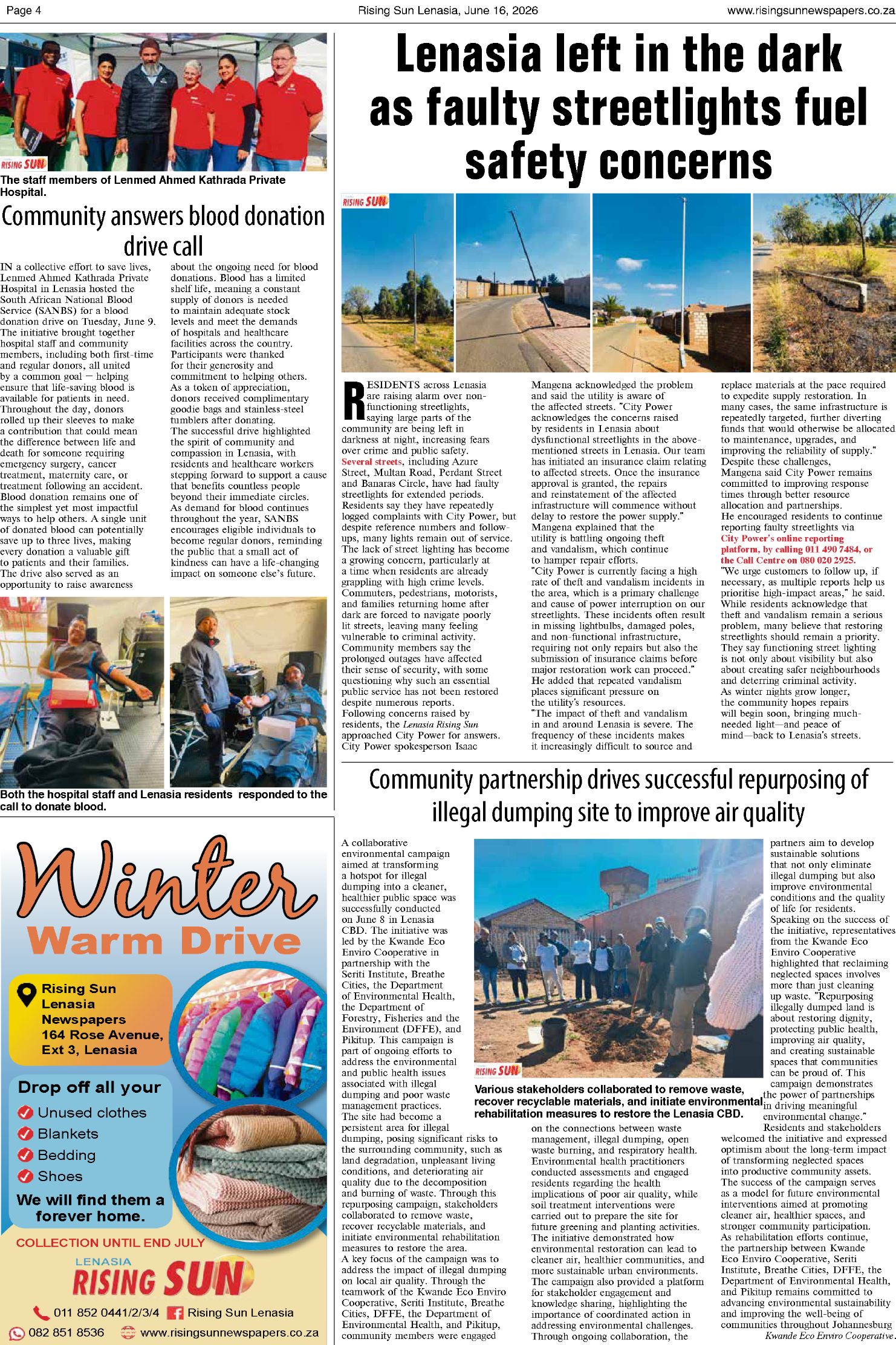 Rising Sun Lenasia E-Paper, June 16, 2026 page 4