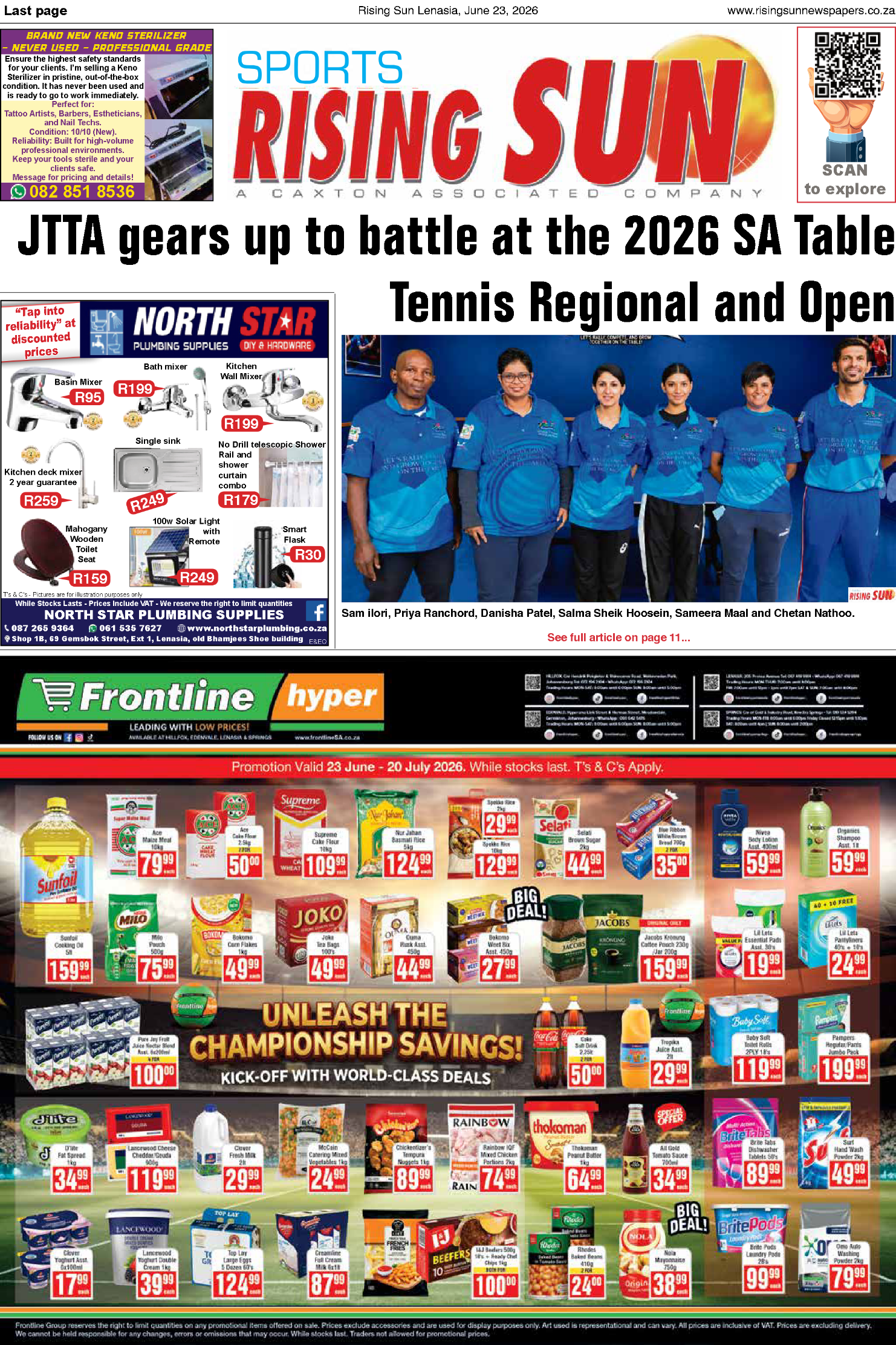 Rising Sun Lenasia E-Paper, June 23, 2026 page 18