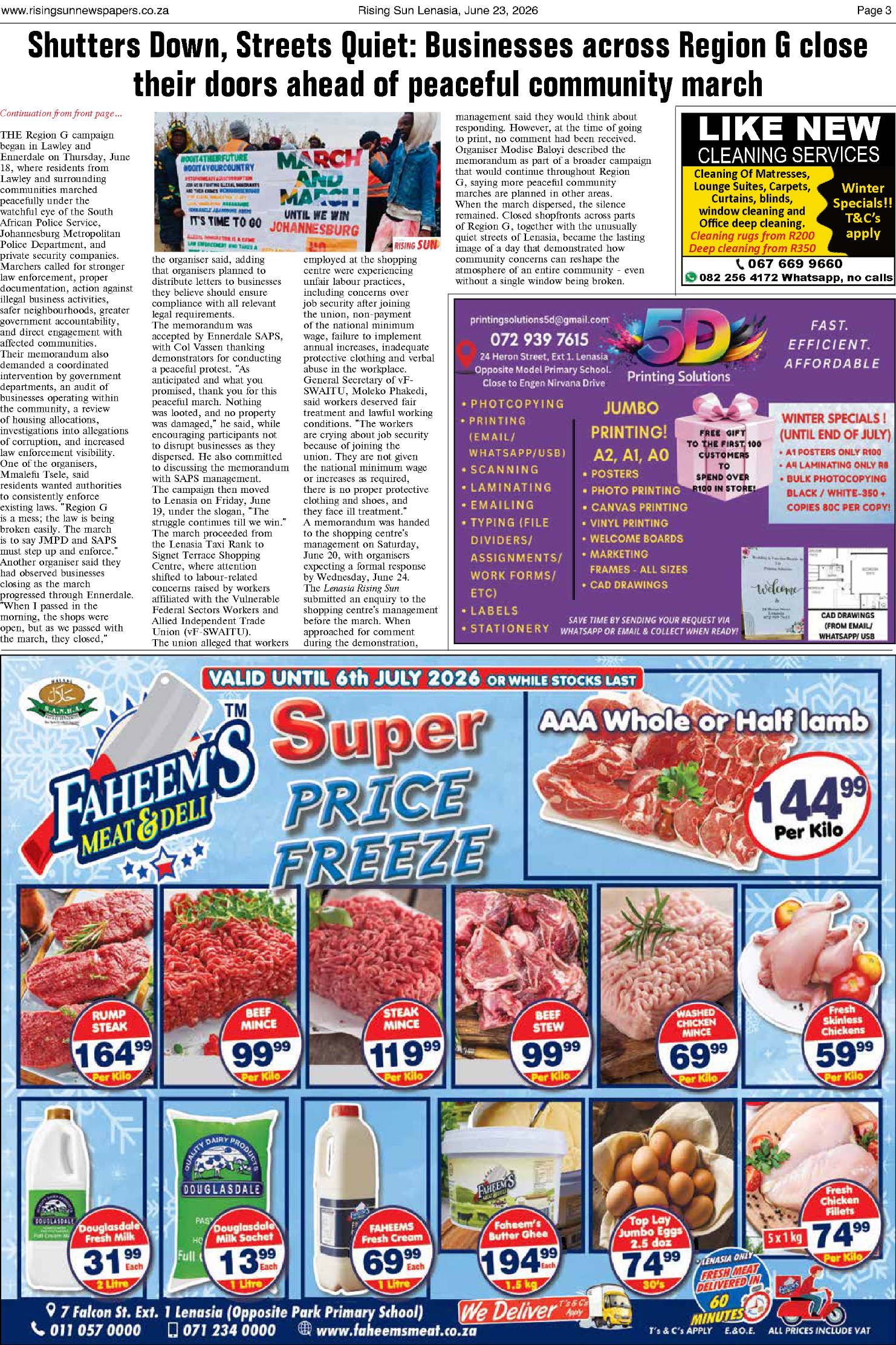 Rising Sun Lenasia E-Paper, June 23, 2026 page 3
