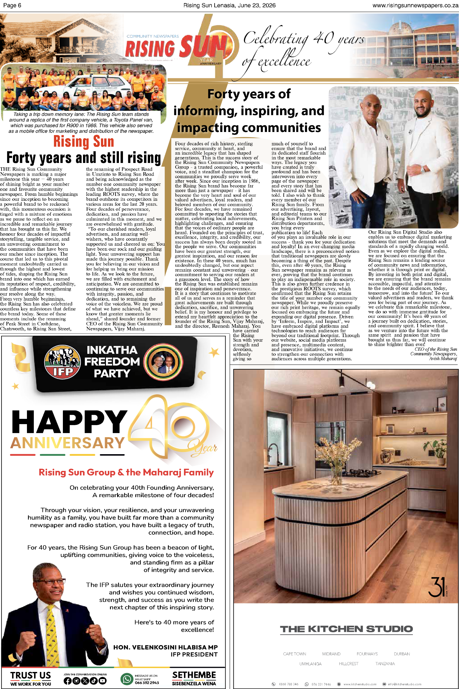 Rising Sun Lenasia E-Paper, June 23, 2026 page 6