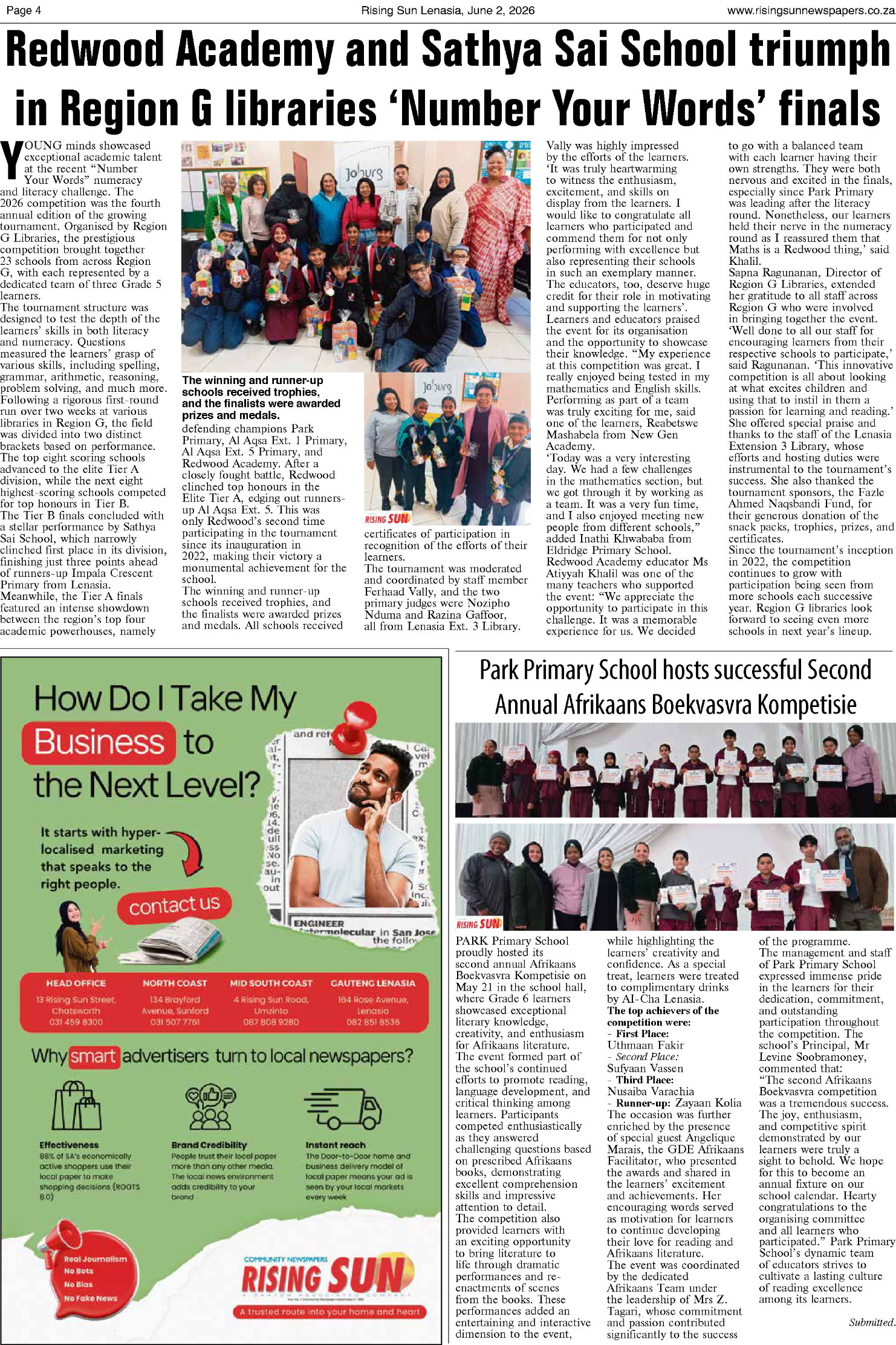 Rising Sun Lenasia E-Paper, June 2, 2026 page 4