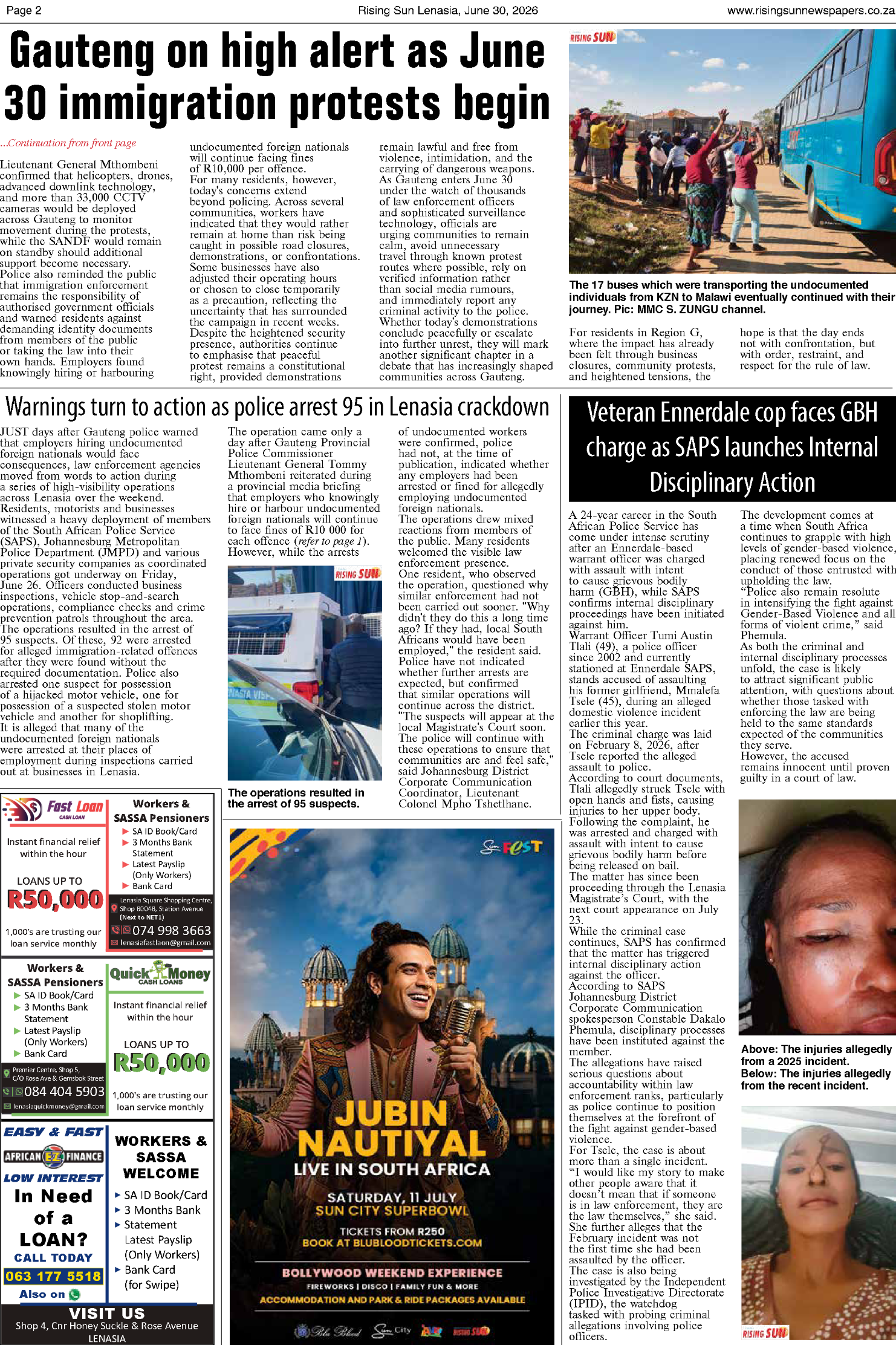 Rising Sun Lenasia E-paper June 30, 2026 page 2