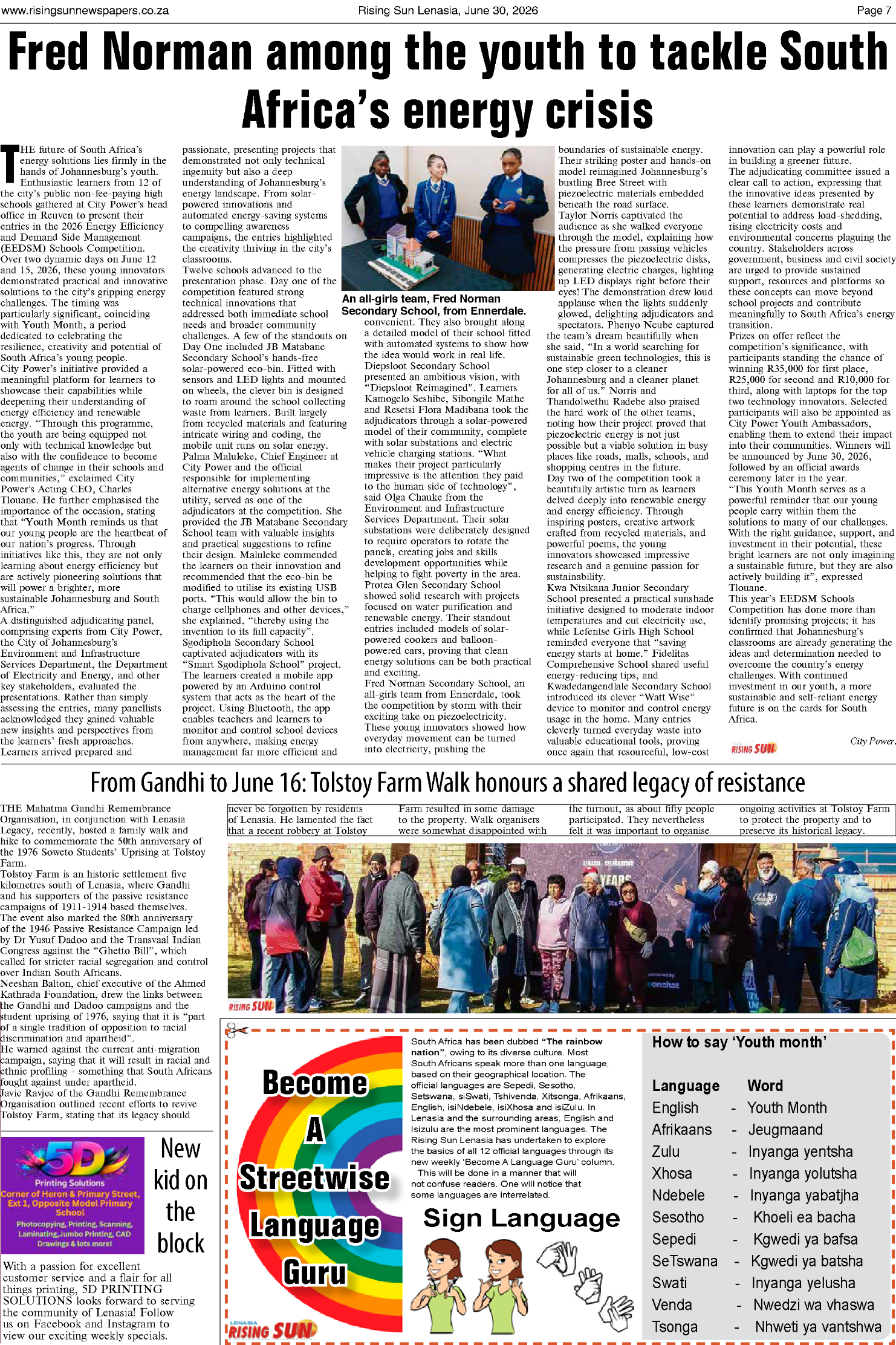 Rising Sun Lenasia E-paper June 30, 2026 page 7