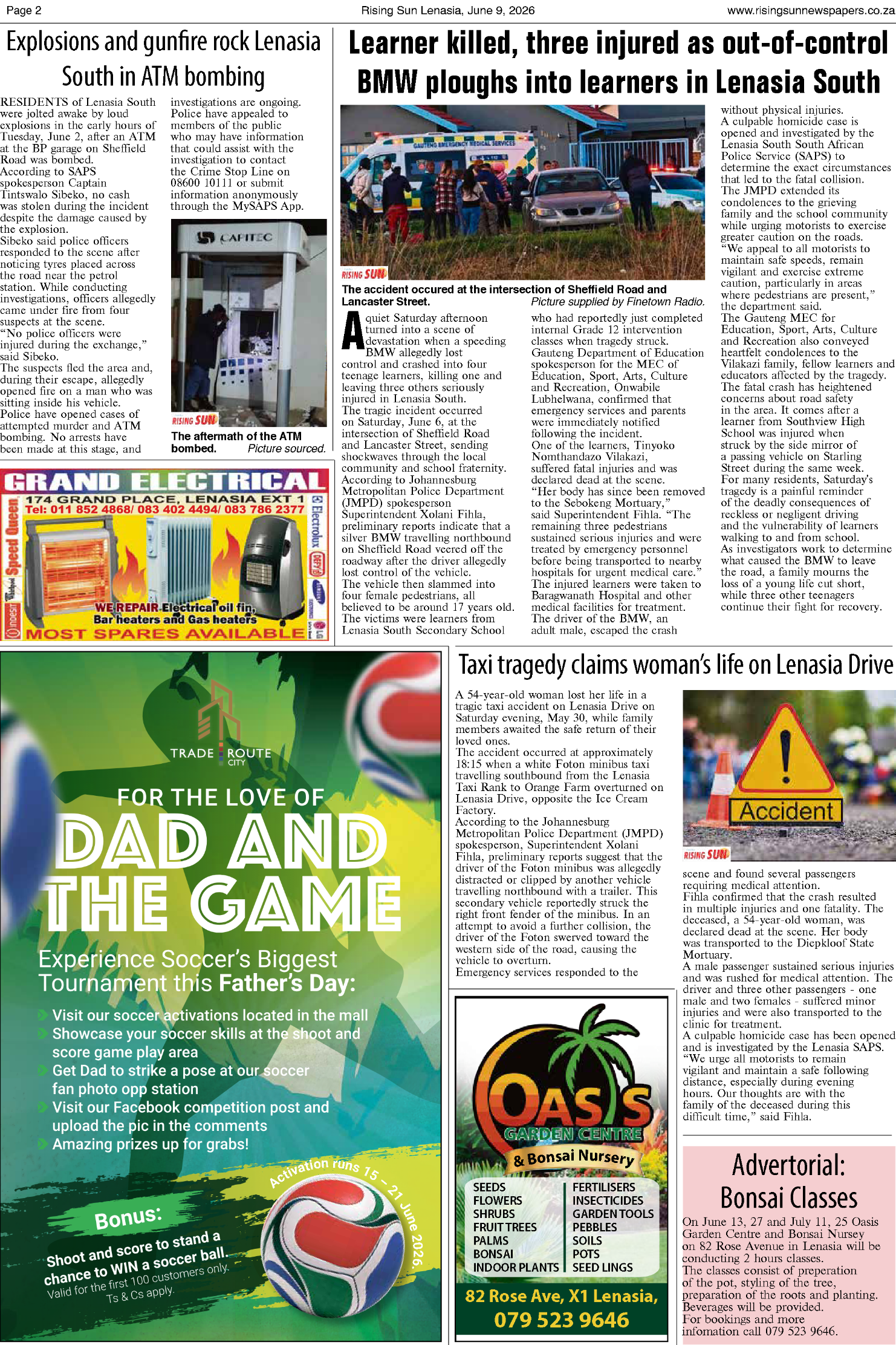 Rising Sun Lenasia E-paper June 9, 2026 page 2