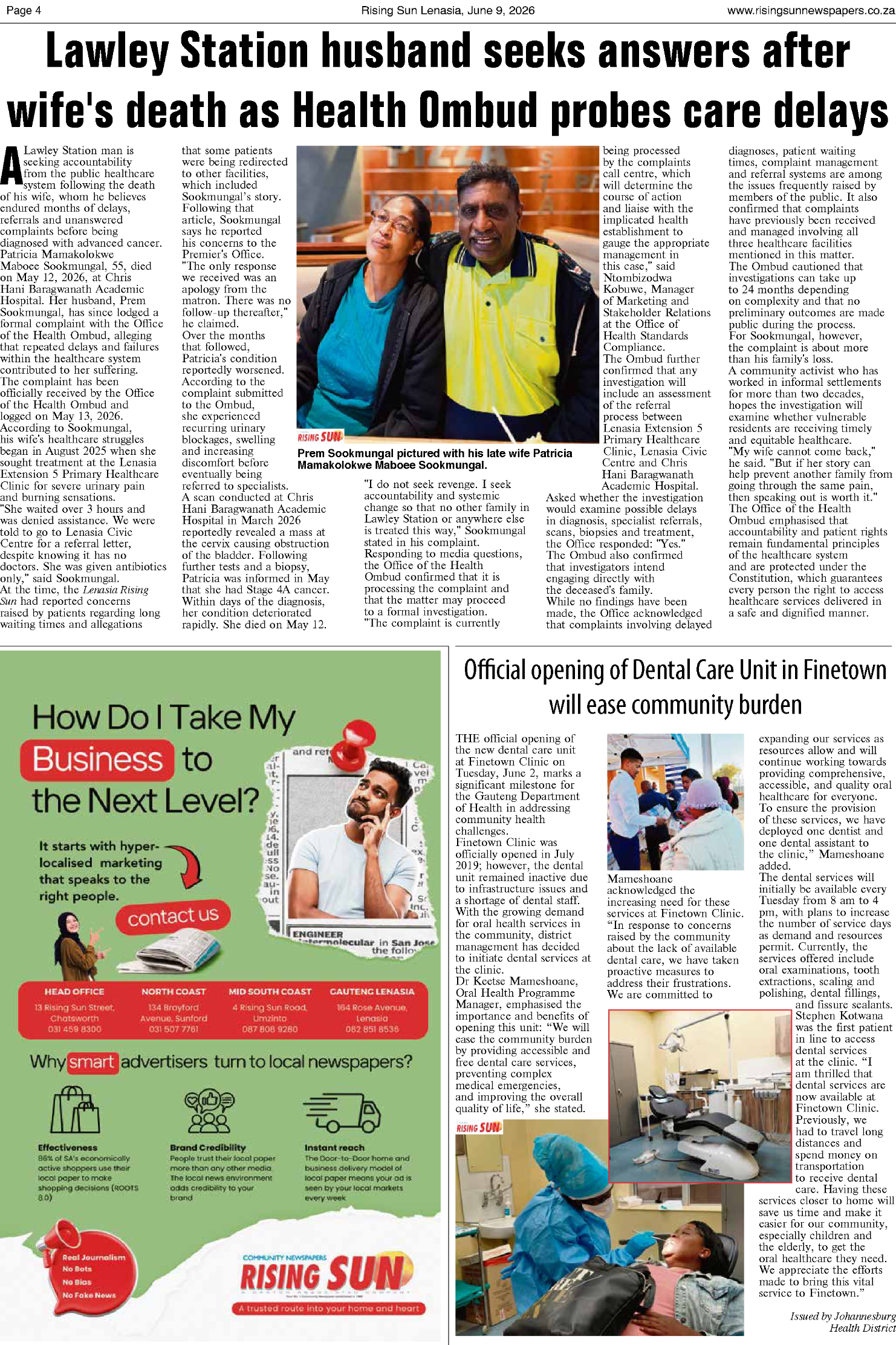 Rising Sun Lenasia E-paper June 9, 2026 page 4