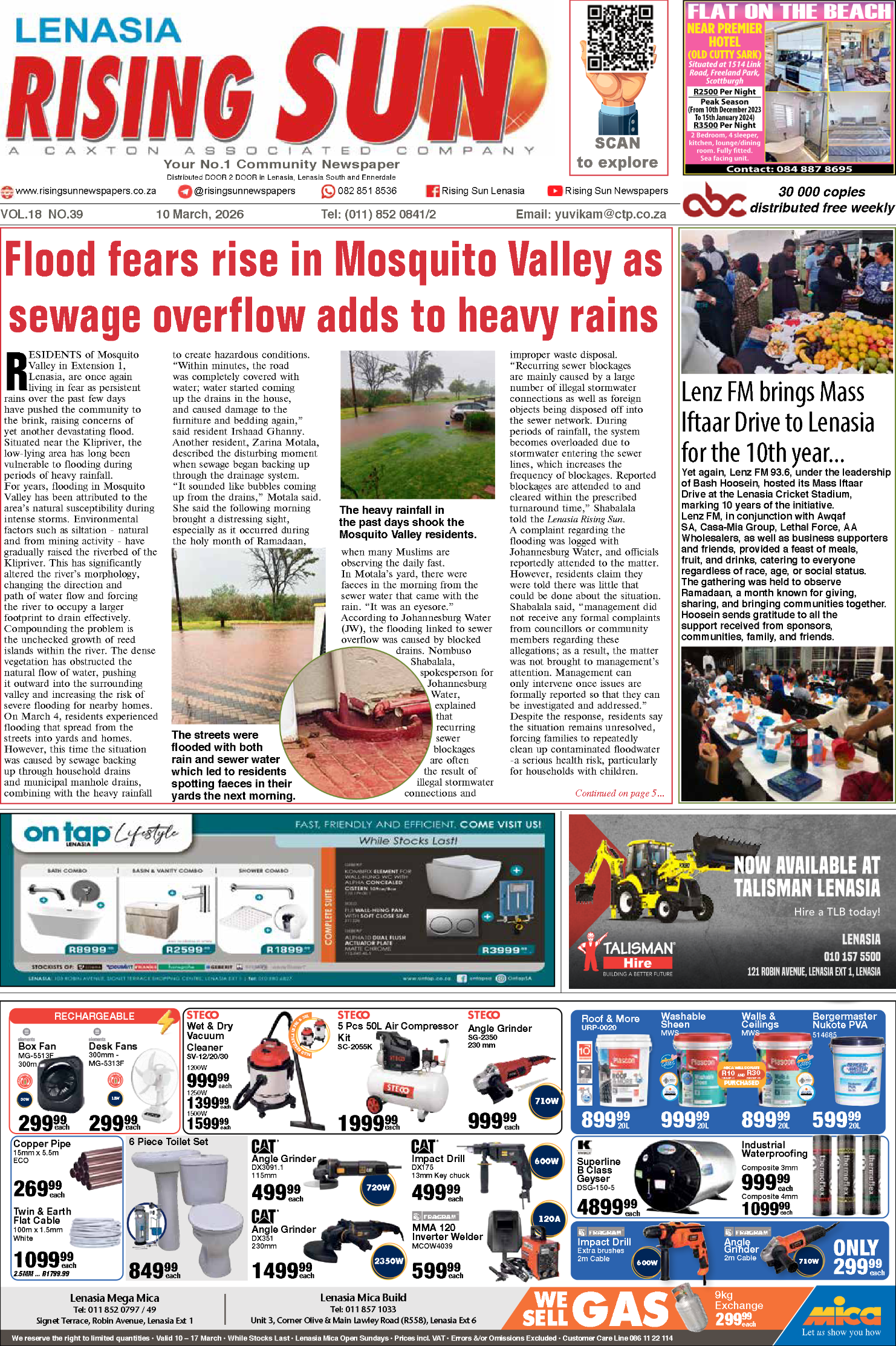 Rising Sun Lenasia E-Paper, March 10, 2026 page 1