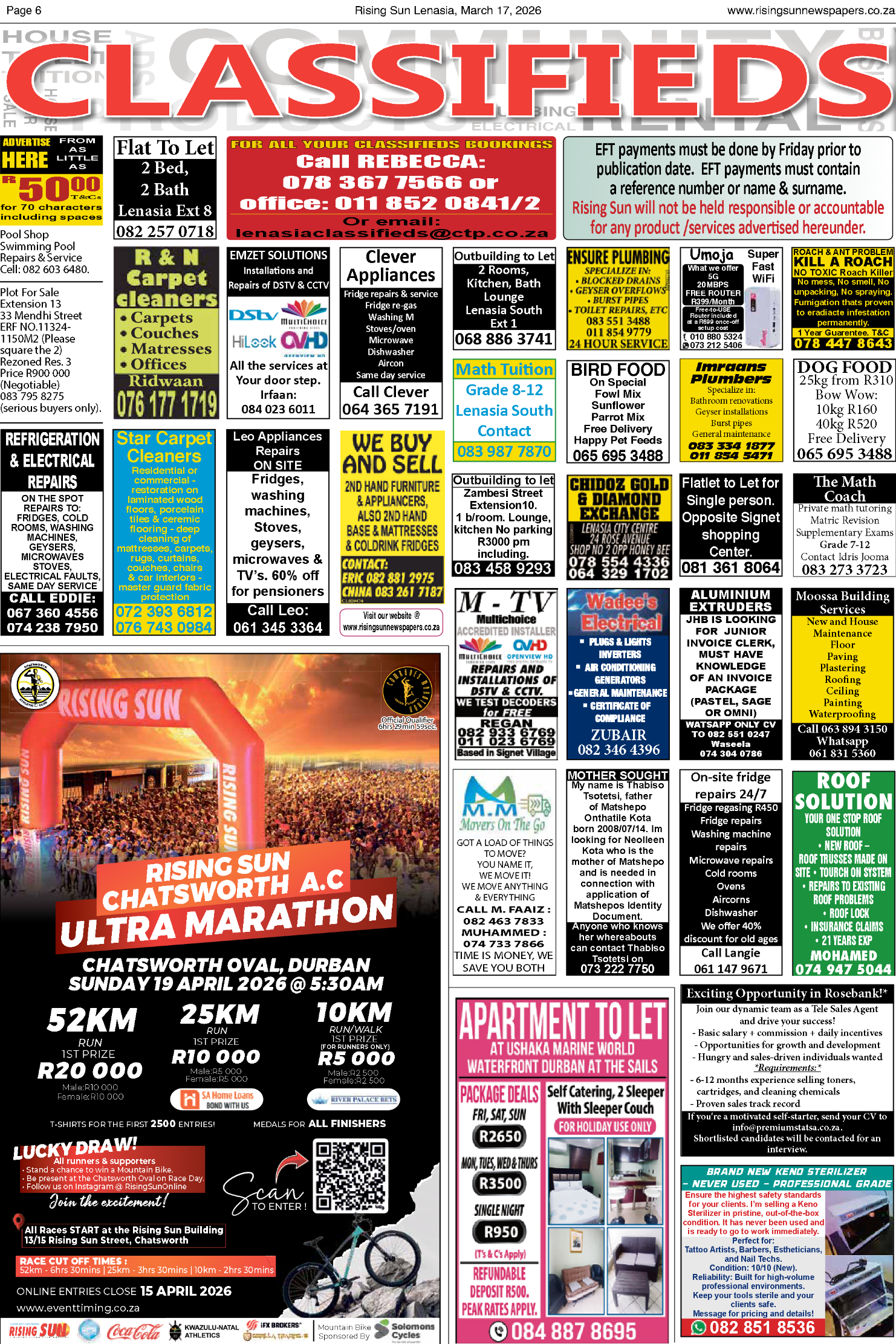 Rising Sun Lenasia E-Paper, March 17, 2026 page 6
