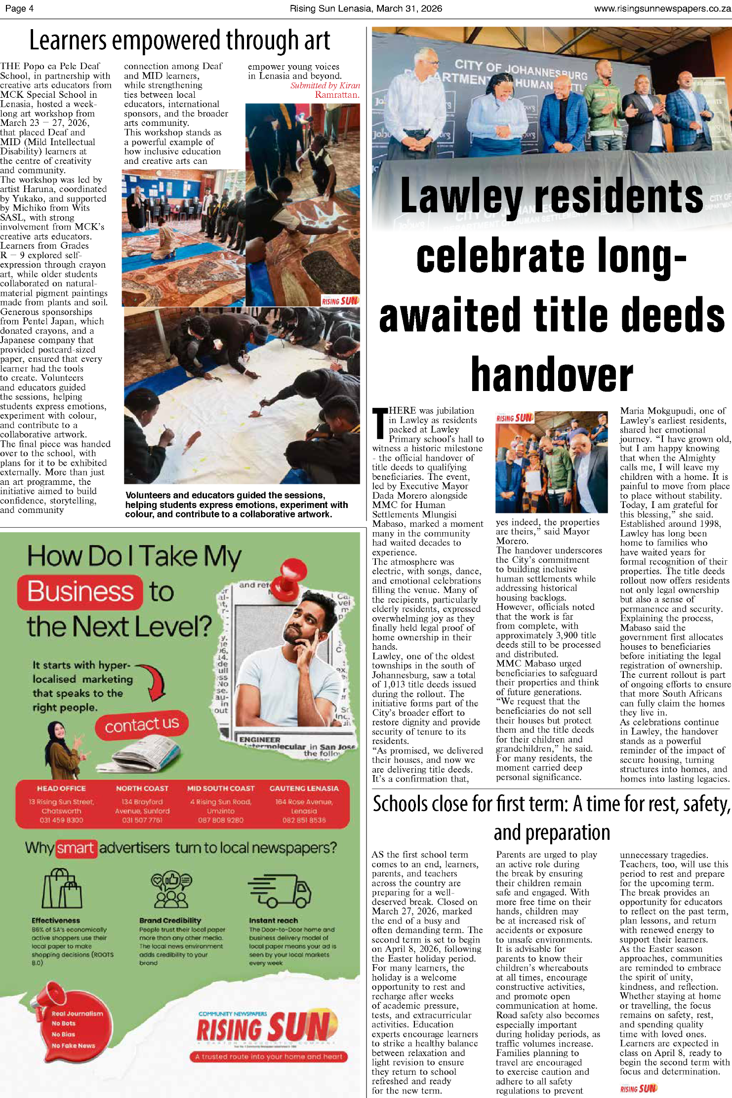 Rising Sun Lenasia E-paper March 31, 2026 page 4