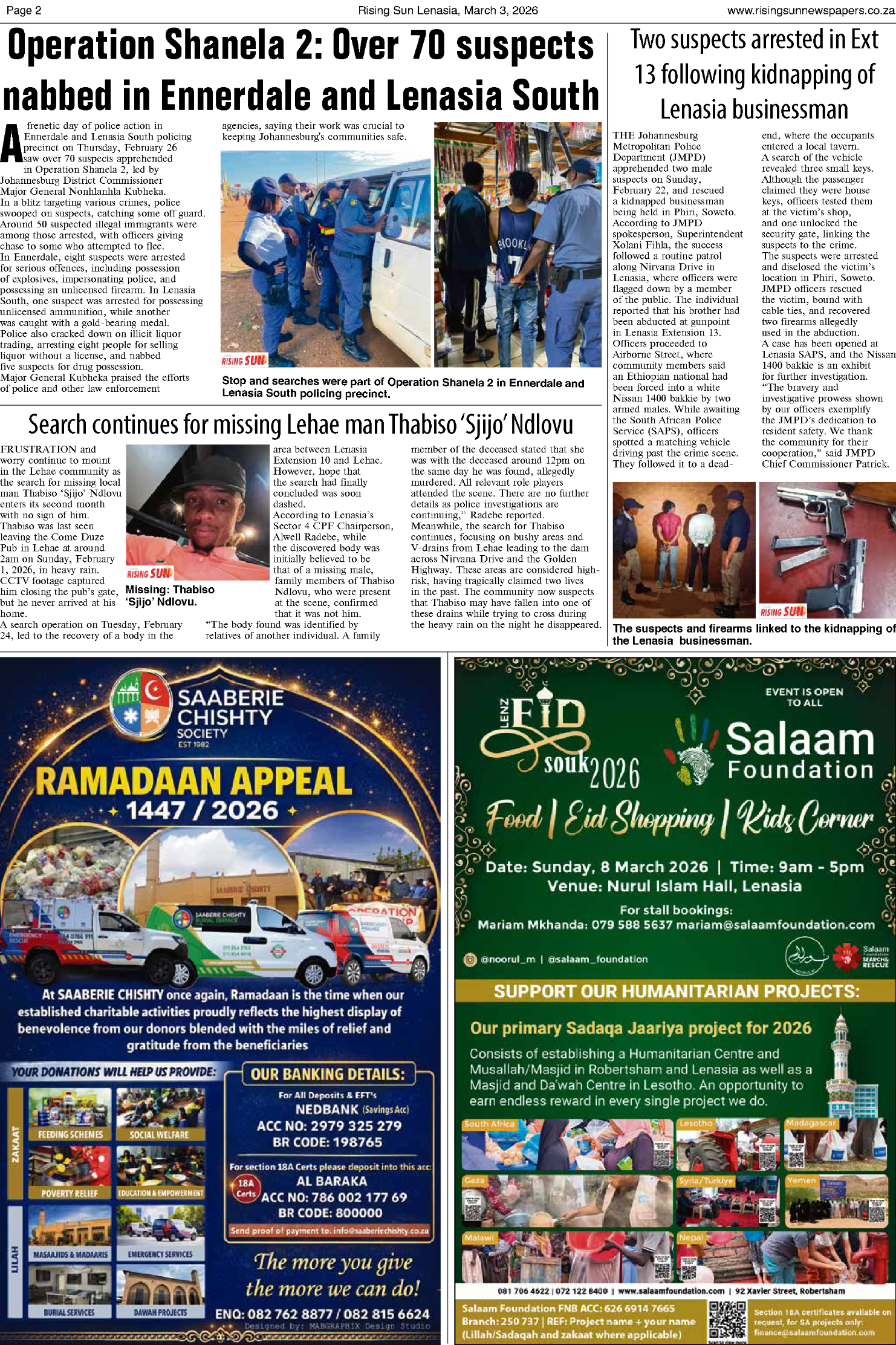 Rising Sun Lenasia E-Paper, March 3, 2026 page 2