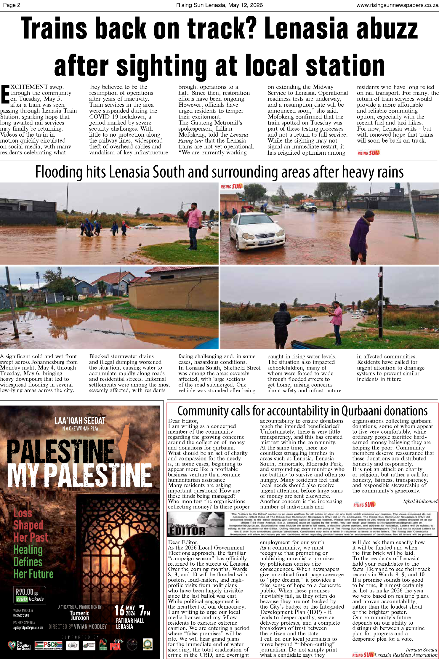 Rising Sun Lenasia E-Paper, May 12, 2026 page 2