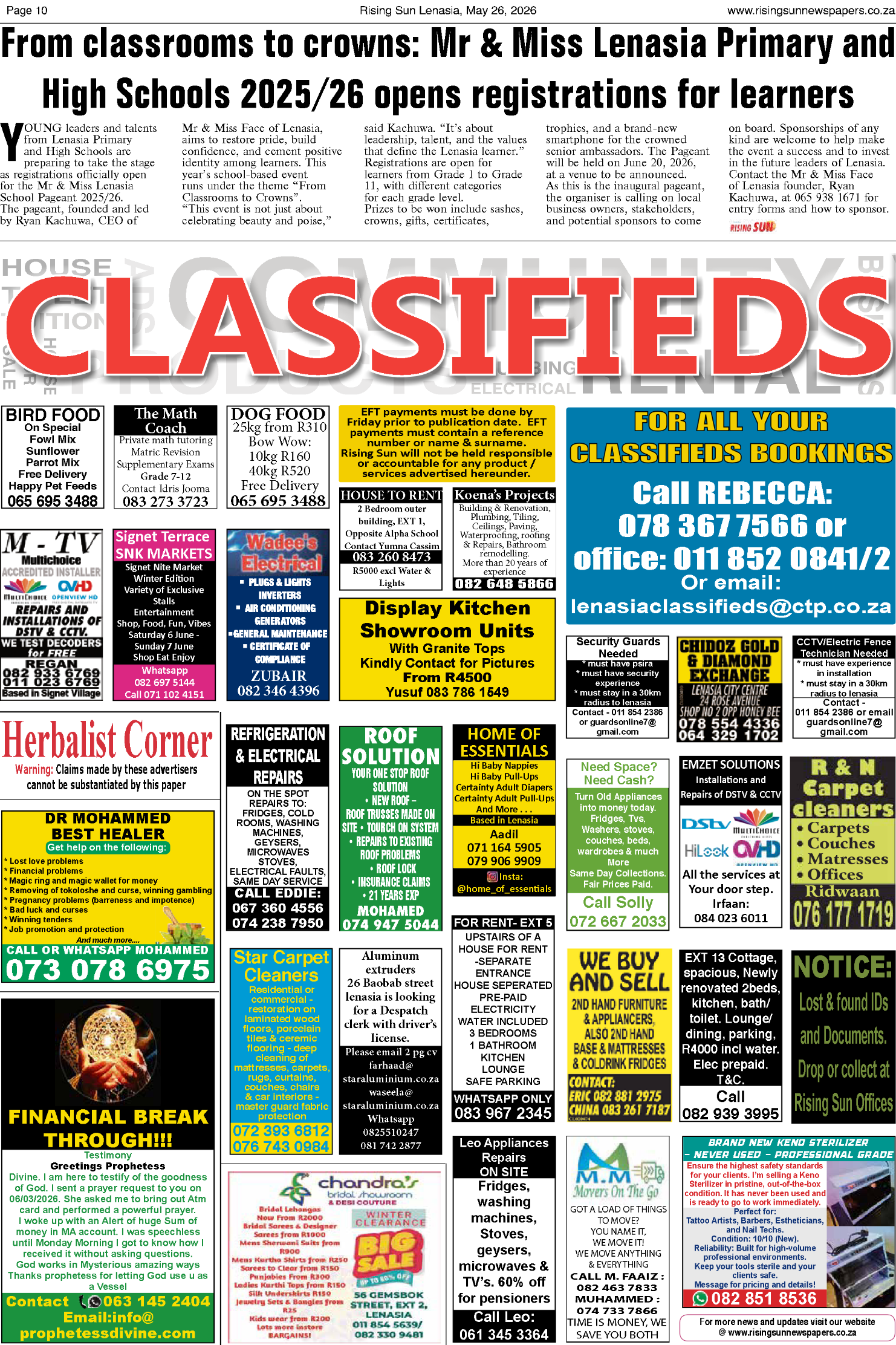 Rising Sun Lenasia E-Paper, May 26, 2026 page 10