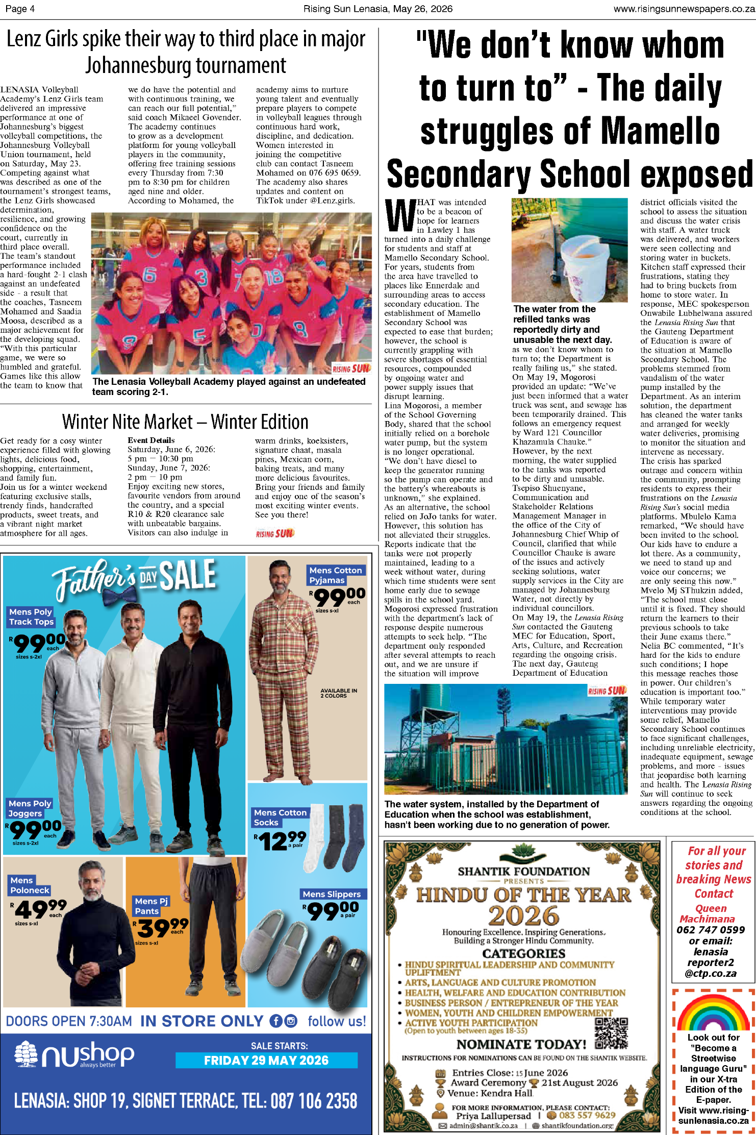 Rising Sun Lenasia E-Paper, May 26, 2026 page 4