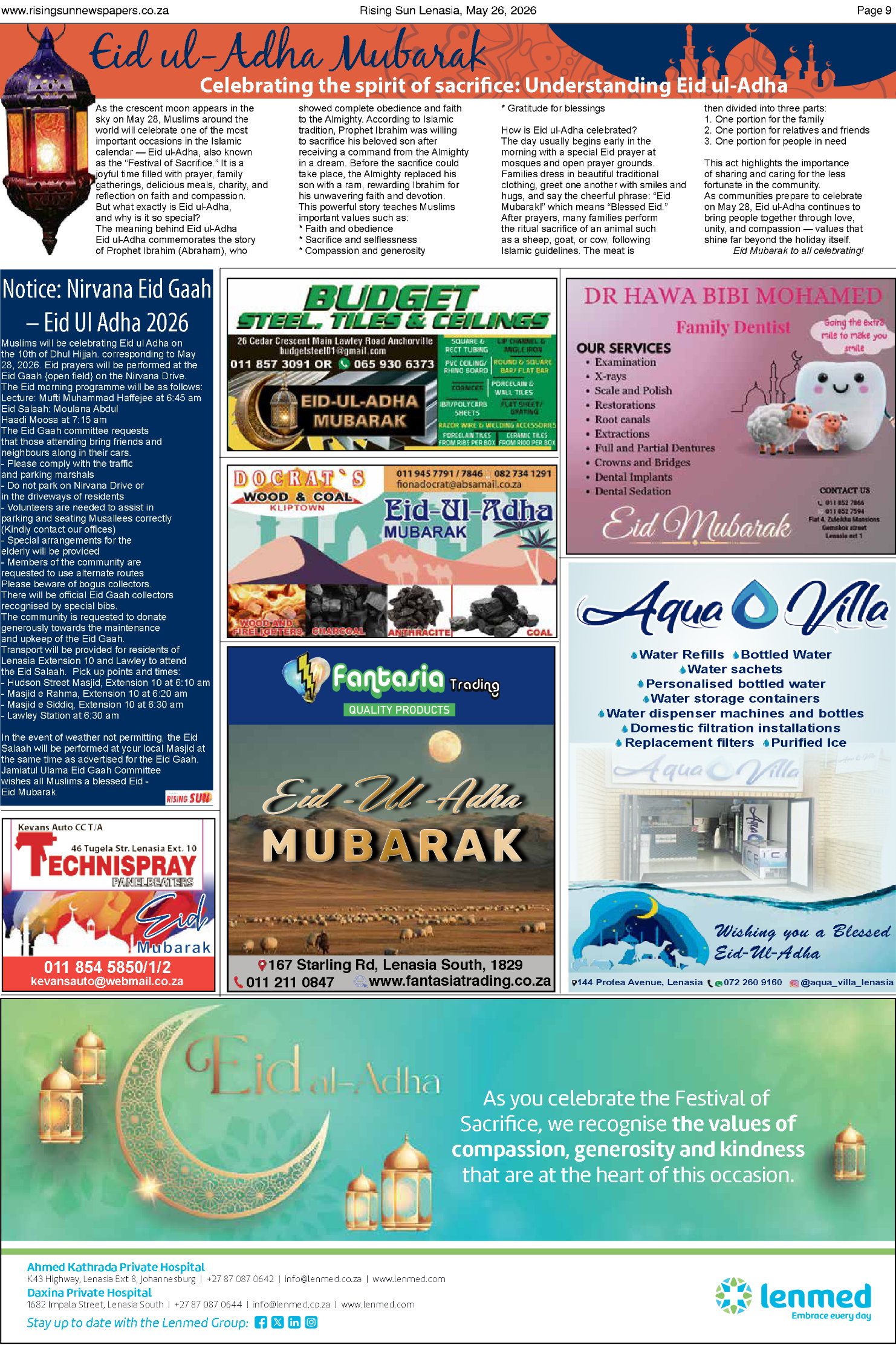 Rising Sun Lenasia E-Paper, May 26, 2026 page 9