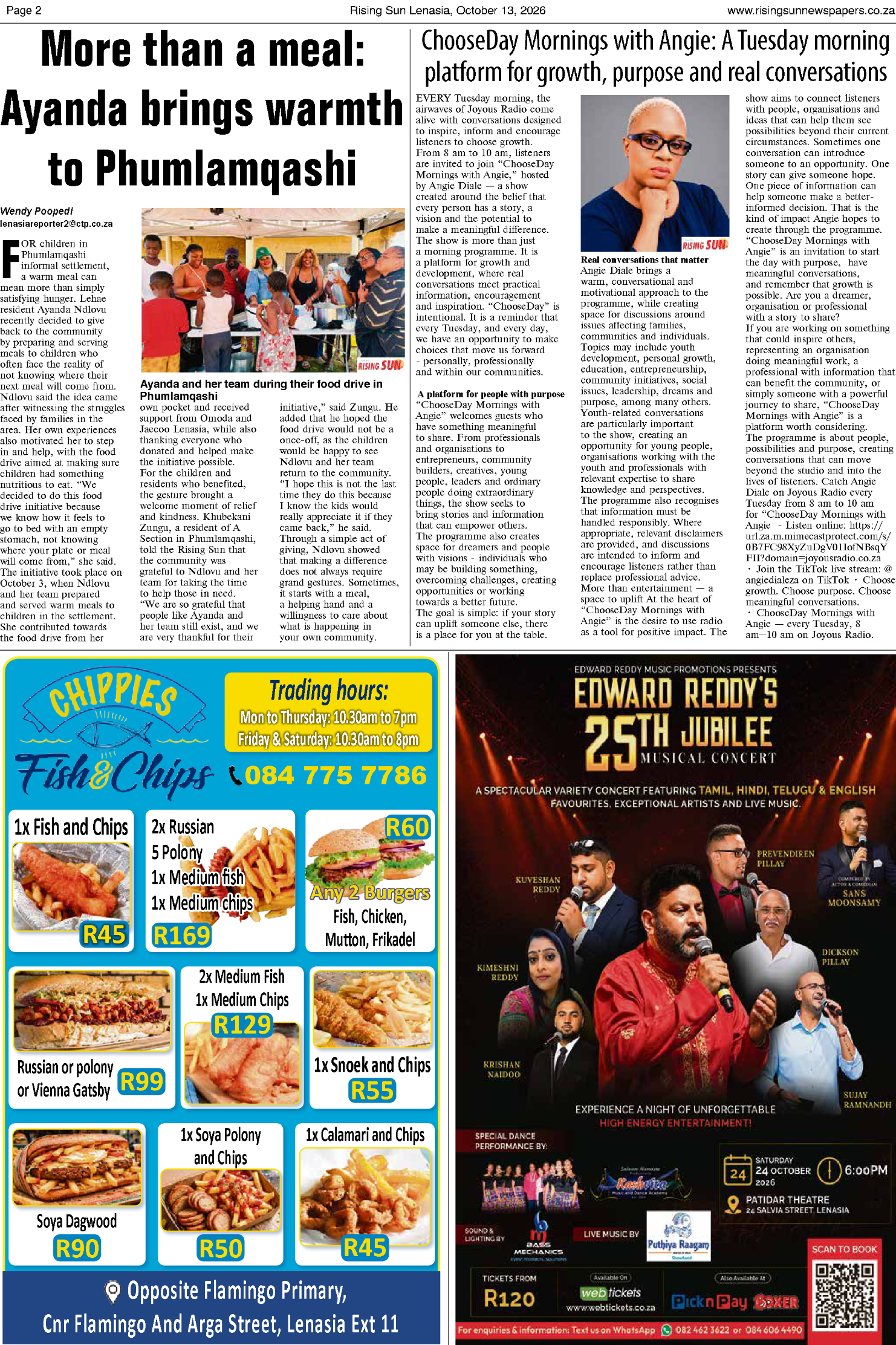 Rising Sun Lenasia E-Paper, October 13, 2026 | Rising Sun Newspapers