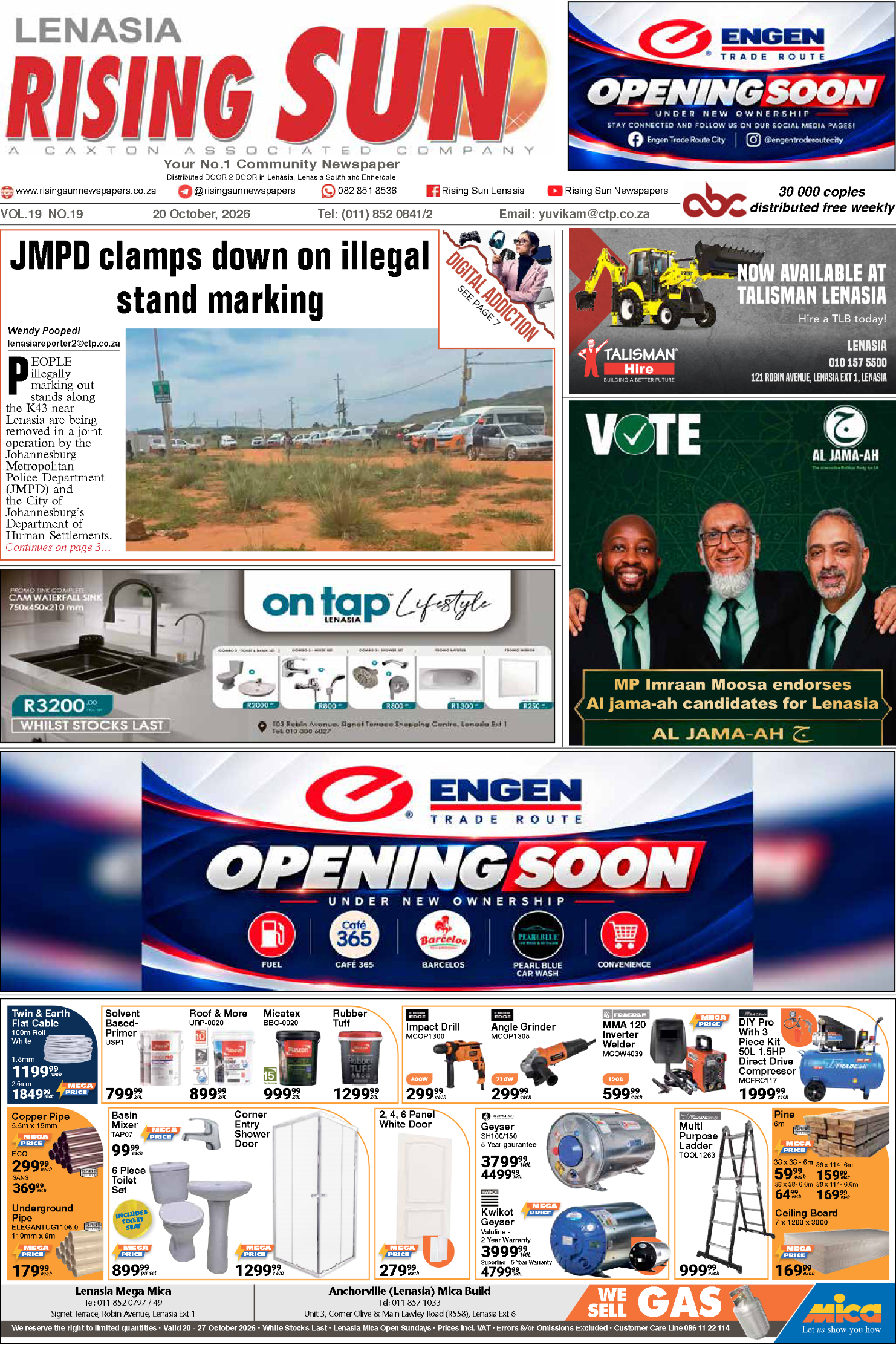 Rising Sun Lenasia E-Paper, October 20, 2026 | Rising Sun Newspapers