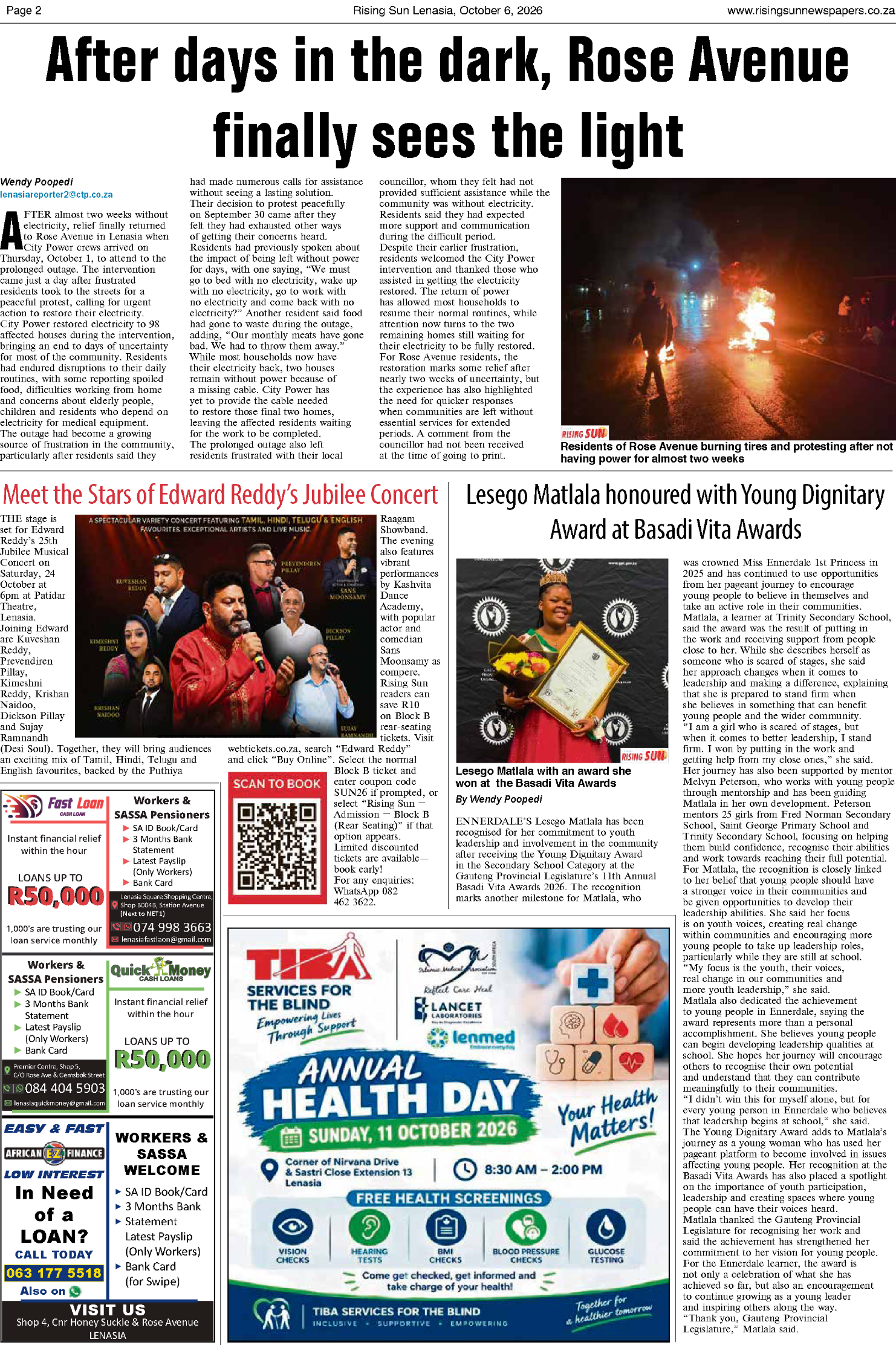 Rising Sun Lenasia E-Paper, October 6, 2026 | Rising Sun Newspapers