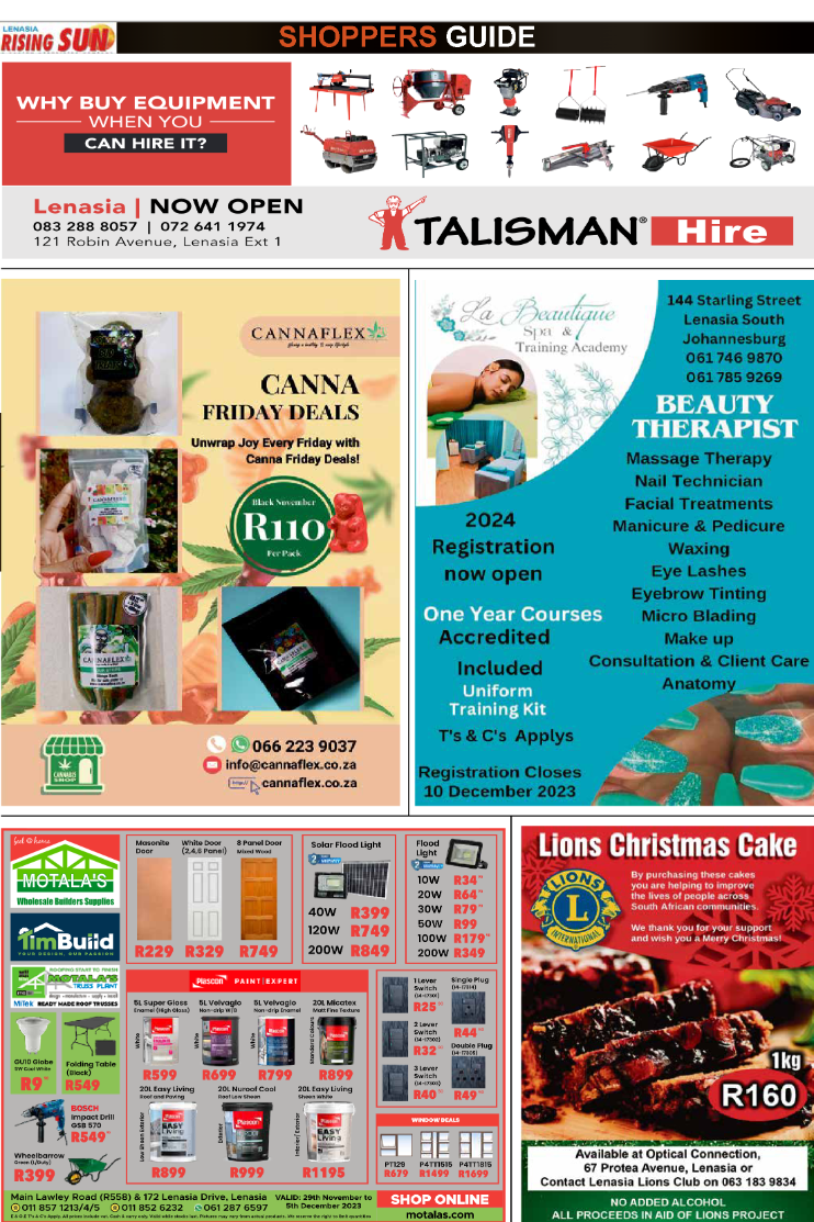 Rising Sun Lenasia SHOPPERS GUIDE END-NOVEMBER page 3