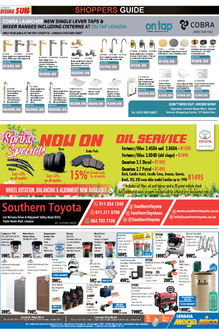 Rising Sun Lenasia SHOPPERS GUIDE END-NOVEMBER page 4