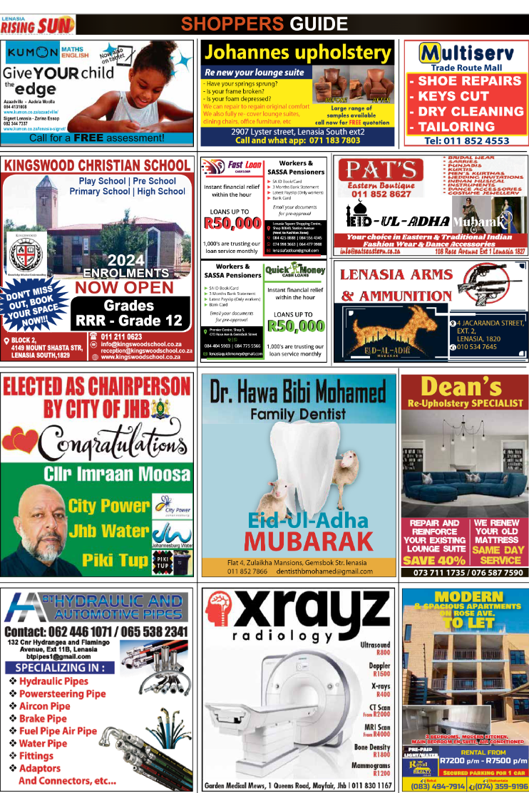 Rising Sun Lenasia SHOPPERS GUIDE End – June page 2