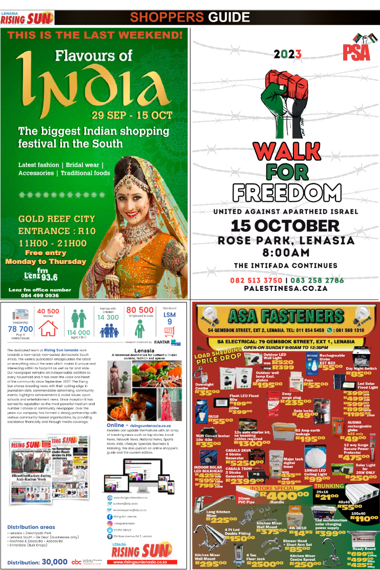 Rising Sun Lenasia SHOPPERS GUIDE MID – OCTOBER page 6