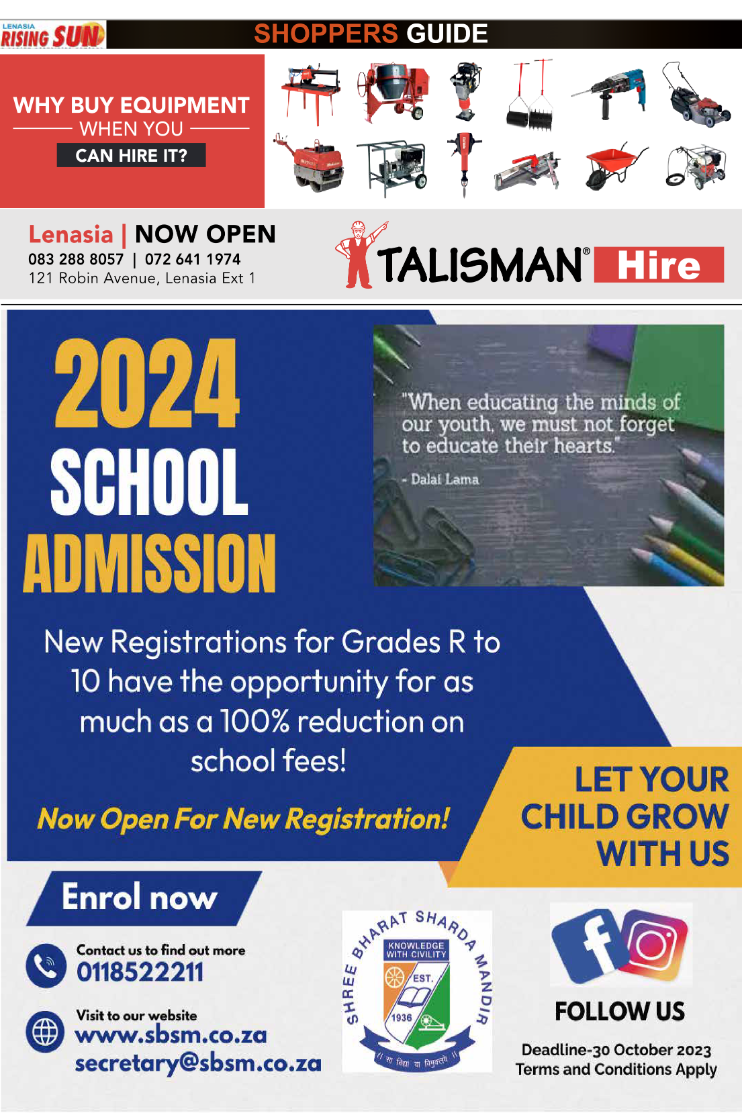 Rising Sun Lenasia SHOPPERS GUIDE MID – OCTOBER page 7